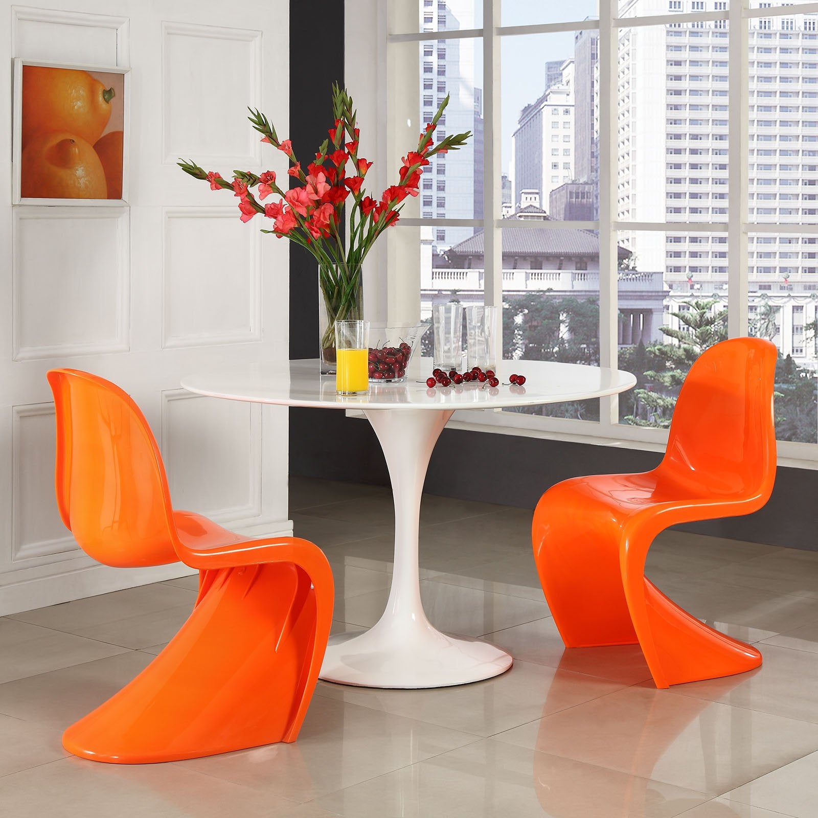 Modway Slither Dining Side Chair Set Of 2 In Orange