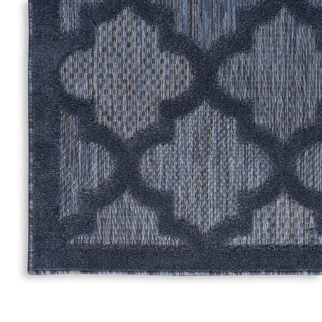 Nourison Easy Care Moroccan Navy Blue 2' X 4' Area Rug, Trellis, Easy Cleaning, Non Shedding, Bed Room, Living Room, Dining Room, Backyard, Deck, Patio (2X4)