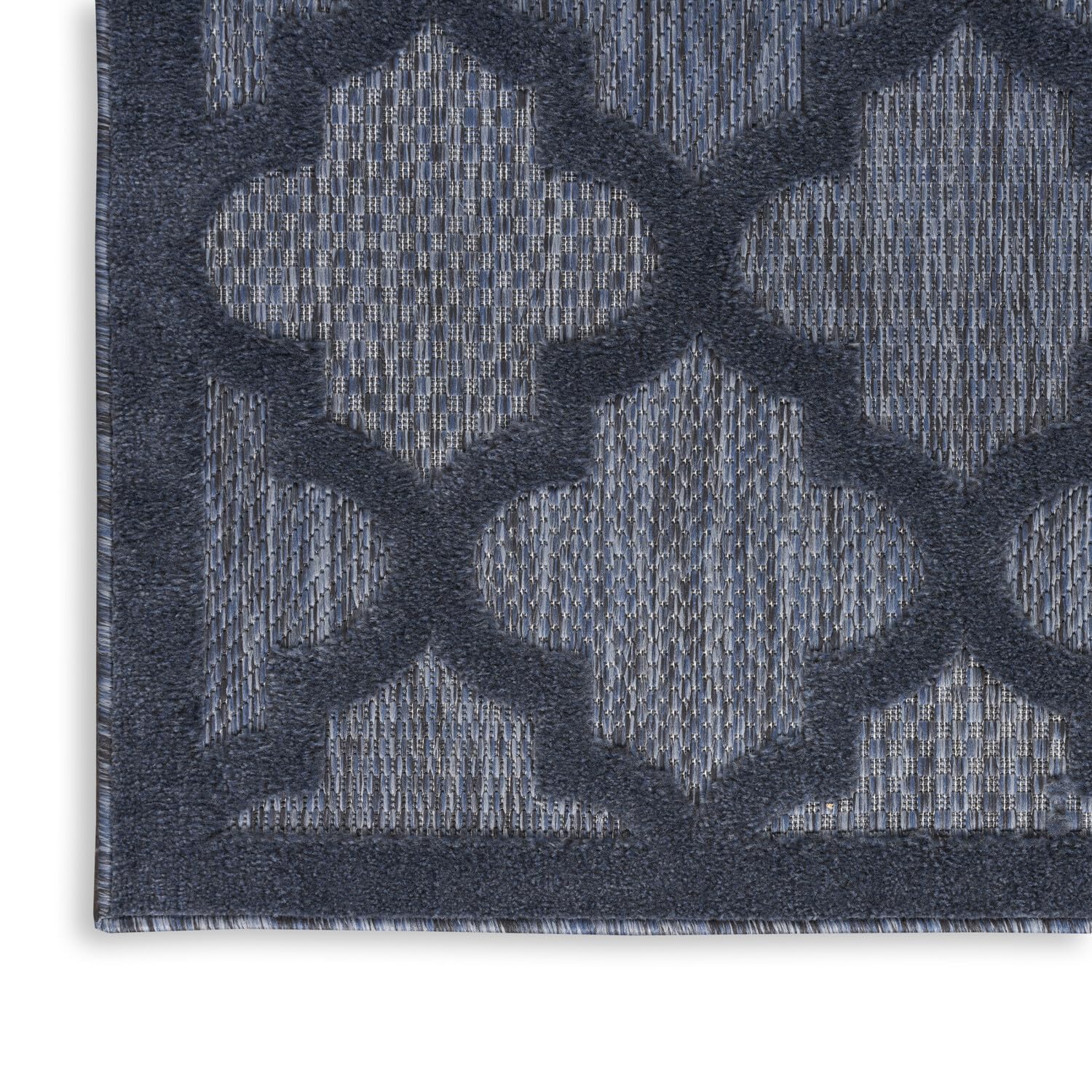 Nourison Easy Care Moroccan Navy Blue 5' X 7' Area -Rug, Trellis, Easy -Cleaning, Non Shedding, Bed Room, Living Room, Dining Room, Backyard, Deck, Patio (5X7)