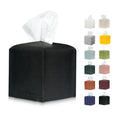 Connsole Casa Premium PU Leather Tissue Box Holder - Elegant Hotel-Style Black Tissue Box Cover for Enhanced D  cor of Home, Off