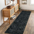 Wonnitar Moroccan Runner Rugs for Hallway 26x8, Black Washable Boho Kitchen Non-Slip Rug Runner, Geometric Tribal Long Soft Ba