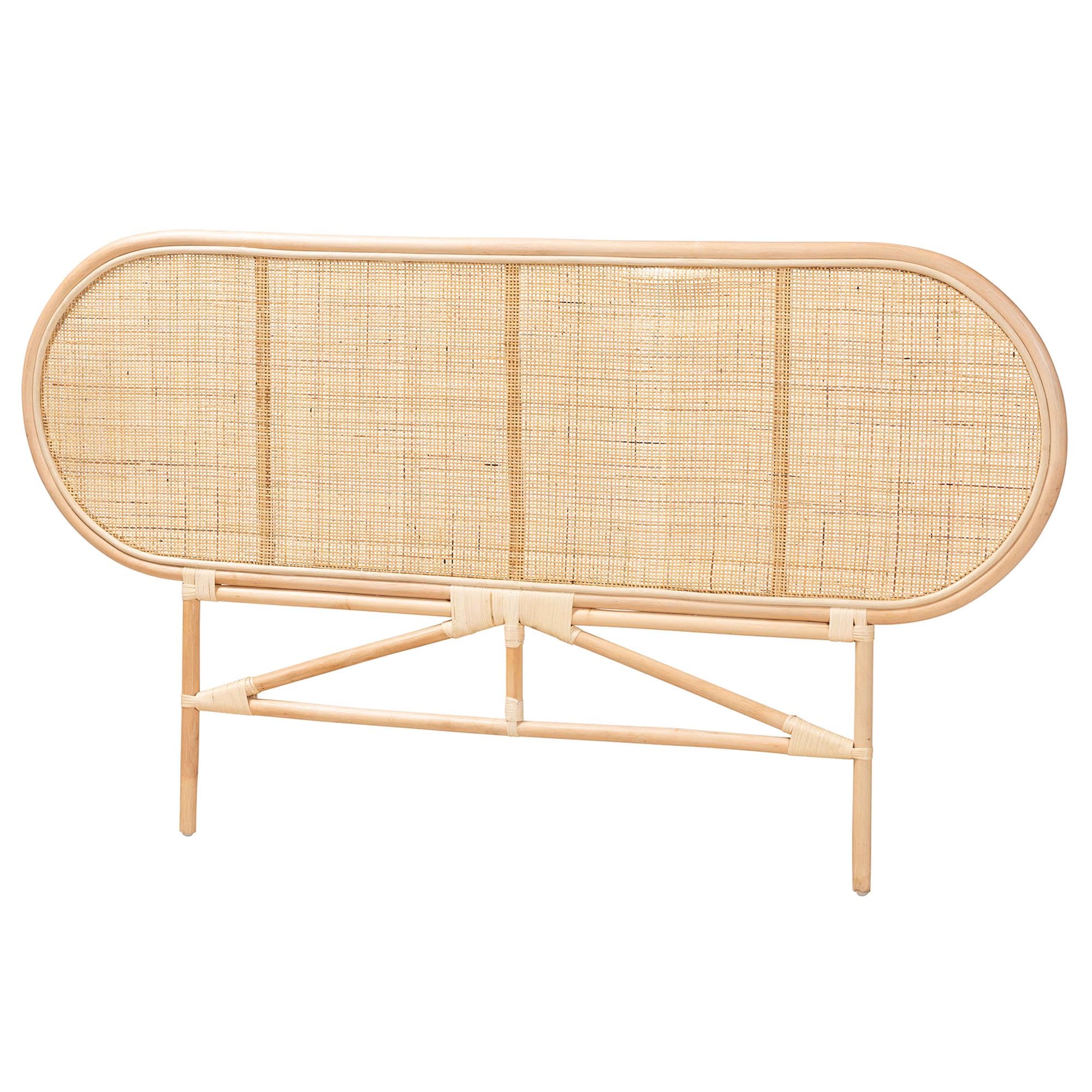 Baxton Studio Reegan Natural Rattan Headboard, Queen