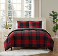 7 Piece Comforter Set Bag Solid Color All Season Soft Down Alternative Blanket & Luxurious Microfiber Bed Sheets, King, Buffalo