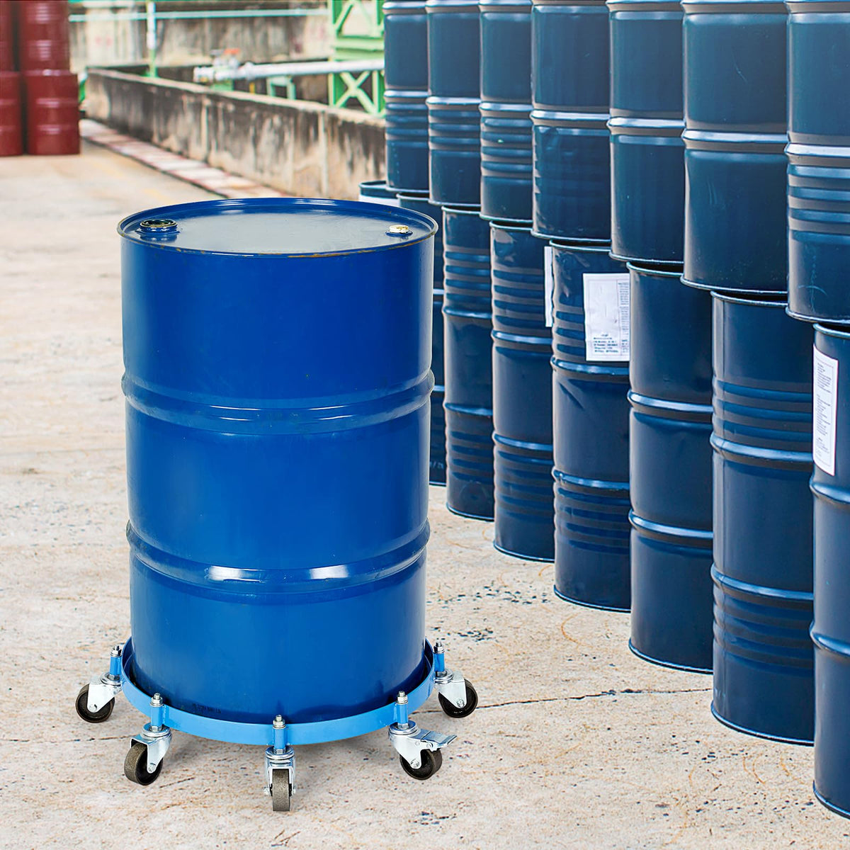 VEVOR 55 Gallon Heavy Duty Drum Dolly, 2000lbs Load Capacity, Barrel Dolly Cart Drum Caddy, Non Tipping Hand Truck Capacity Doll