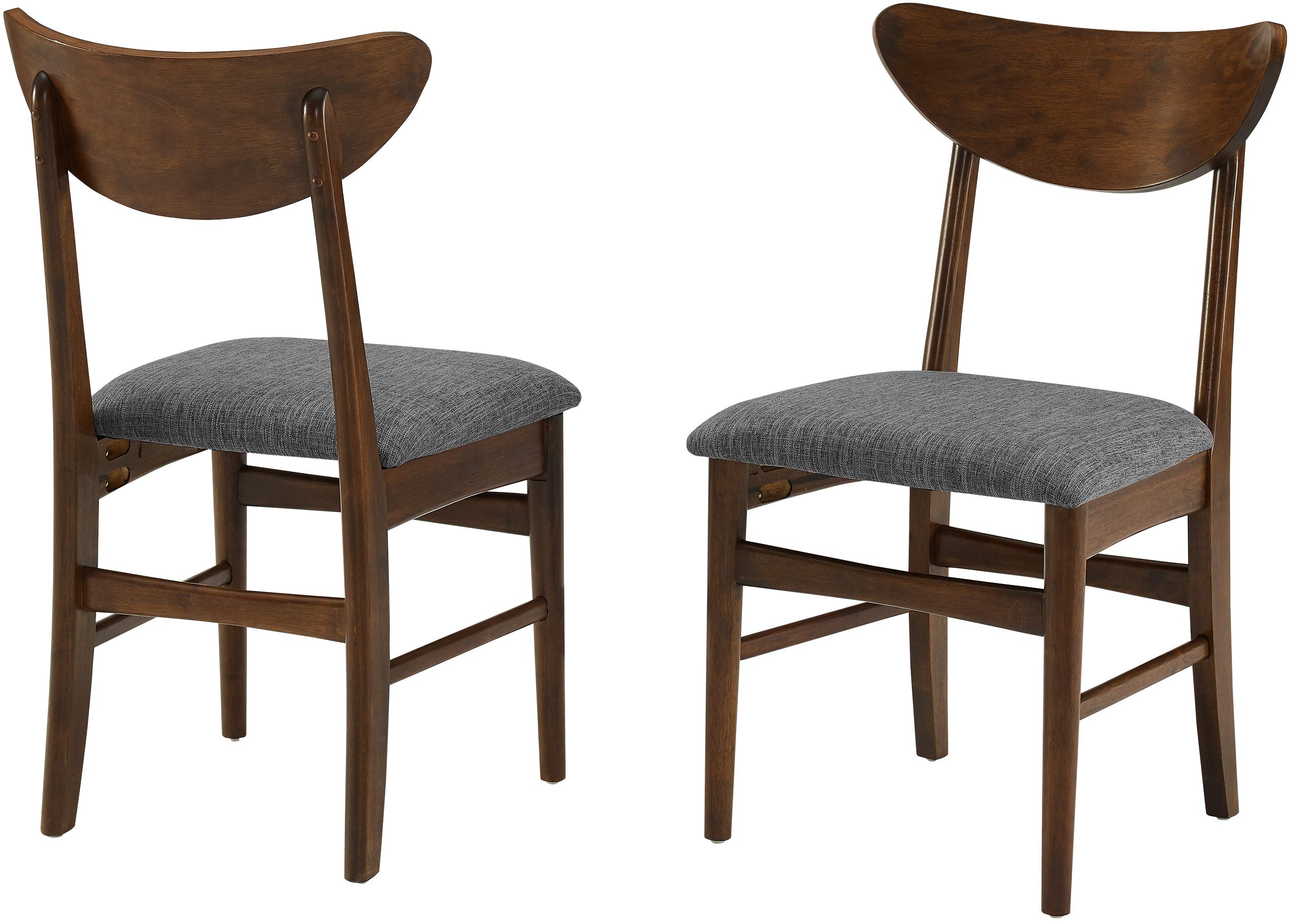 Crosley Furniture Landon Mid Century Modern Wood Dining Chairs with Upholstered Seat Set of 2, Mahogany