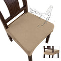 Genina Waterproof Seat Covers for Dining Room Chair Covers Waterproof Dining Chair Covers (6 PCS-Rear-Covered, Khaki)