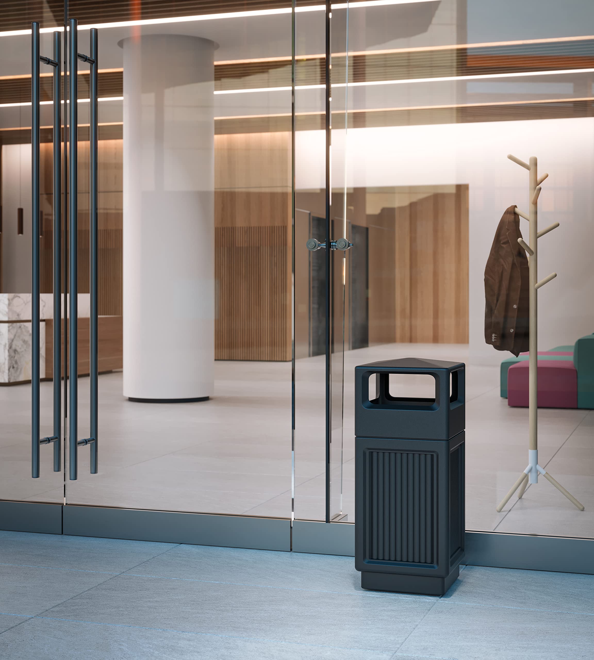 Safco Product Modern Resi Free Standing Coat, Bag, Hat Rack Tree. Modern Styling With Secure Arms And Sturdy Base