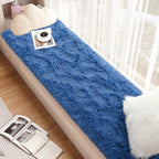 Terrug Fluffy Runner Rug For Bedroom Living Room, 2X6 Navy Area Rug Washable Shag Carpet, Super Soft Fuzzy Plush Non-Slip Cute M
