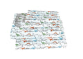 Fancy Linen Dinosaurs White Blue Orange Green Back Sheet Set For Boys/Teens/Girls New (Full)
