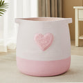 MOJOSCEND 65L Pink Laundry Basket Hamper for Kids Girls Blanket Basket Blush Pink Baby Nursery Hamper for Girls Room Bedroom Lar