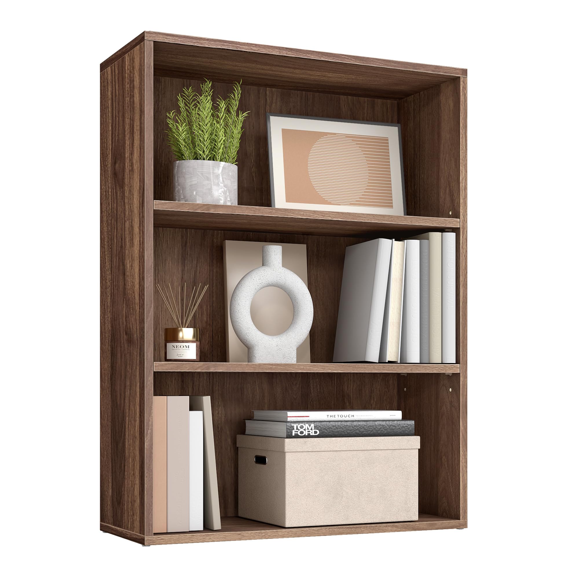 VASAGLE Custos Collection - Bookshelf, 3-Tier Bookcase, Book Shelf, Open Storage Shelf, 9.4 x 23.6 x 32 Inches, for Living Room,