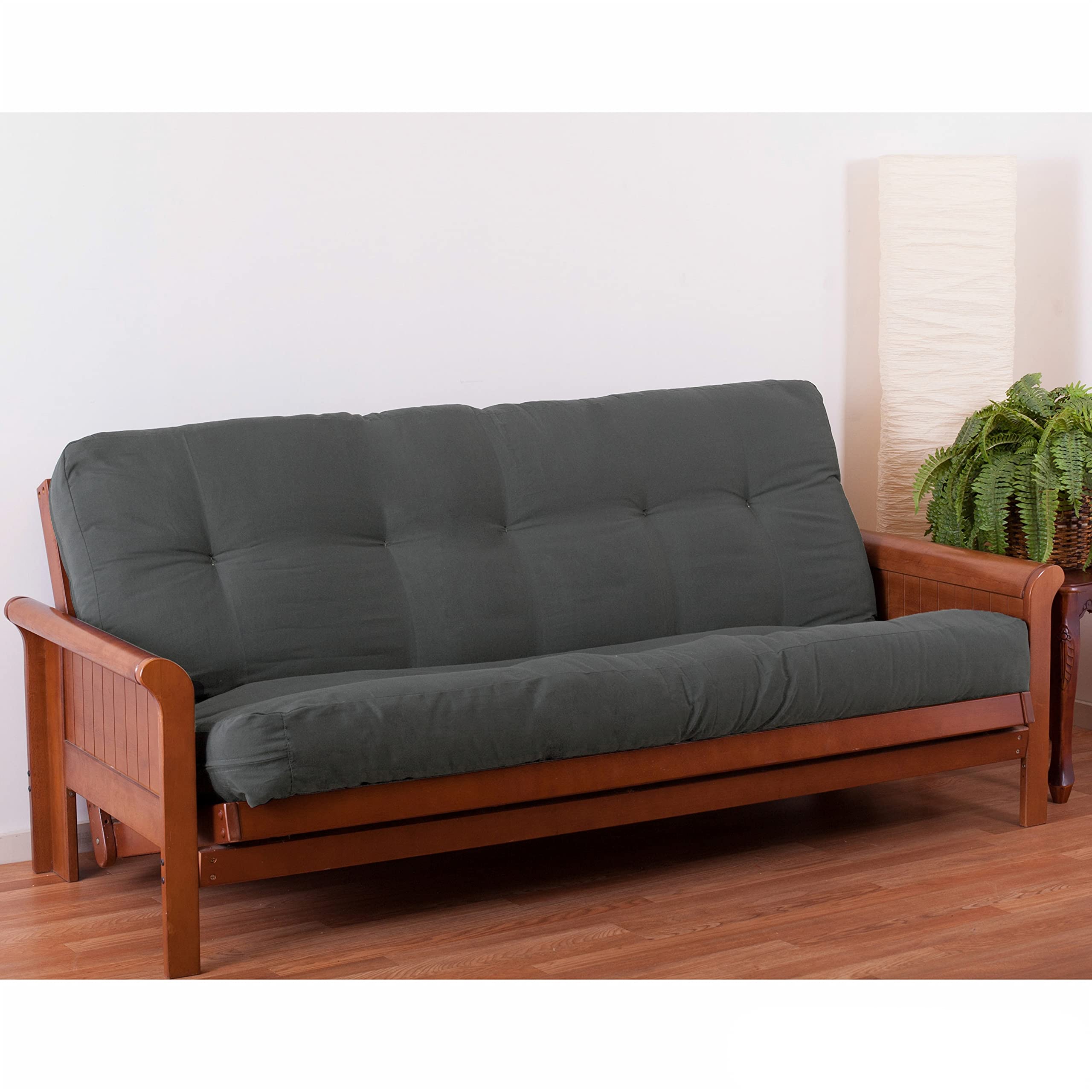 Blazing Needles Renewal 7" Twill Futon Mattress, Full, Steel Grey