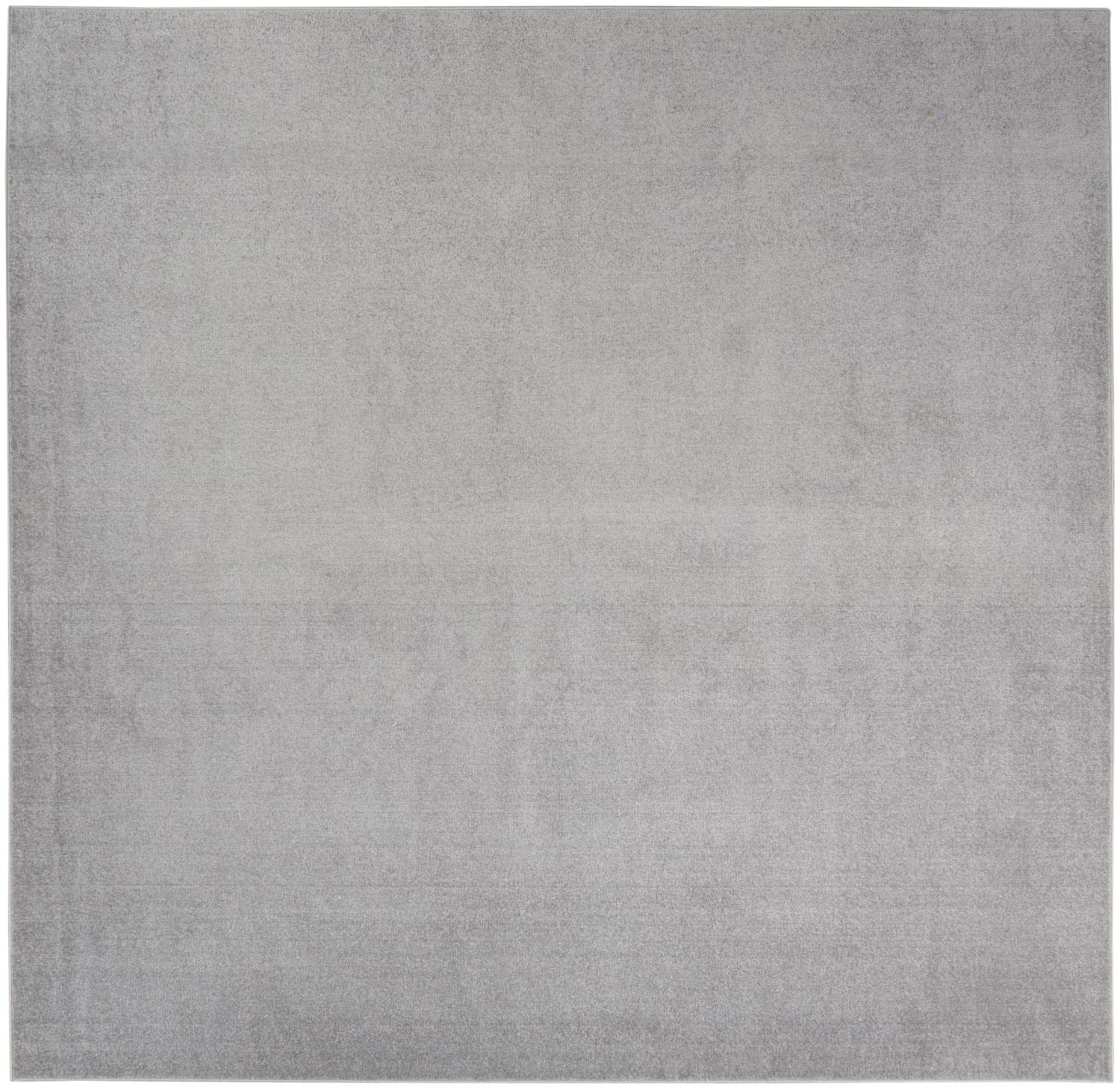 Nourison Essentials Indoor/Outdoor Silver Grey 9' X Square Area -Rug, Easy -Cleaning, Non Shedding, Bed Room, Living Room, Dining Room, Backyard, Deck, Patio (9 Square)