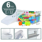 Citylife 6 Packs Small Storage Bins With Lids 3.2 Qt Plastic Storage Containers For Organizing Stackable Clear Storage Boxes