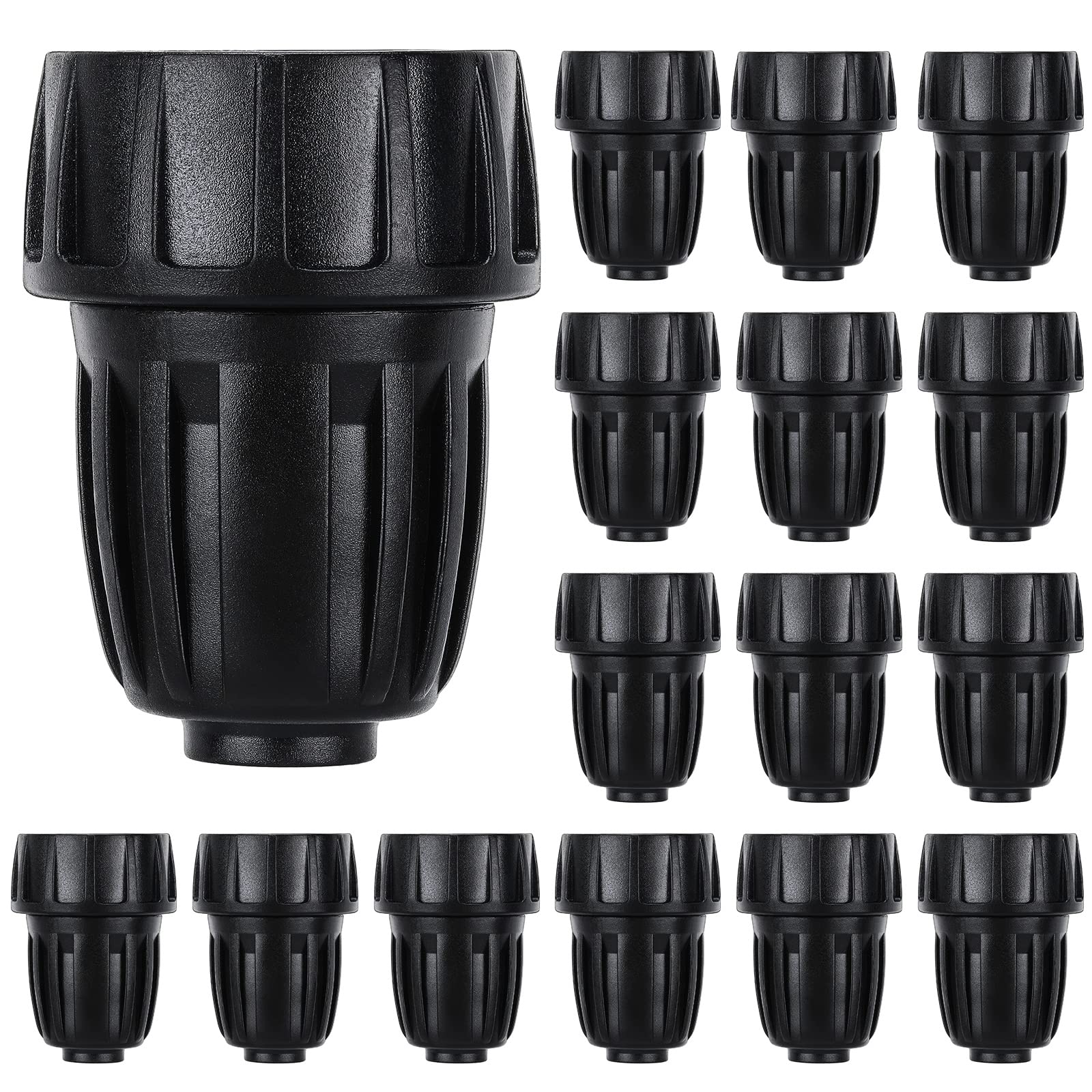 15 Pack 1/2 Inch Drip Irrigation Tubing Faucet Adapter, 3/4' To 1/2' Garden Hose Connector Drip Irrigation Fittings Plastic 3/
