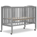 Dream On Me Folding Full Size Convenience Crib In Storm Grey, Two Adjustable Mattress Height Positions, Comes With Heavy Duty Lo