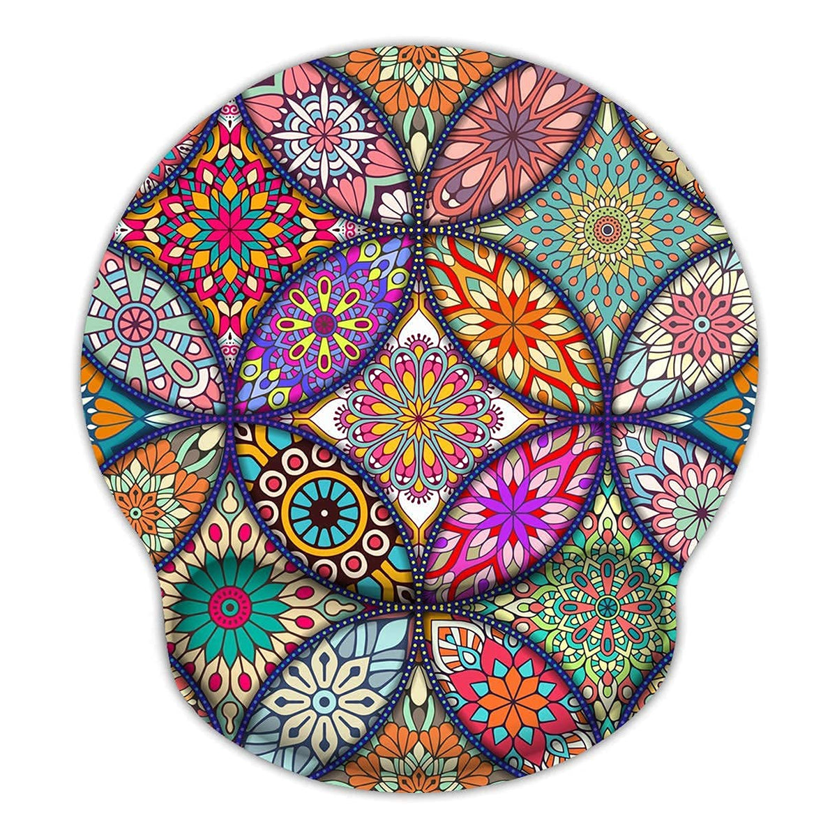 Britimes Ergonomic Mouse Pad With Wrist Support Mandala Floral Non-Slip Rubber Base Mousepad For Home Office Gaming Working Comp