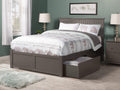 AFI Nantucket Full Size Platform Bed with Footboard and Storage in Grey