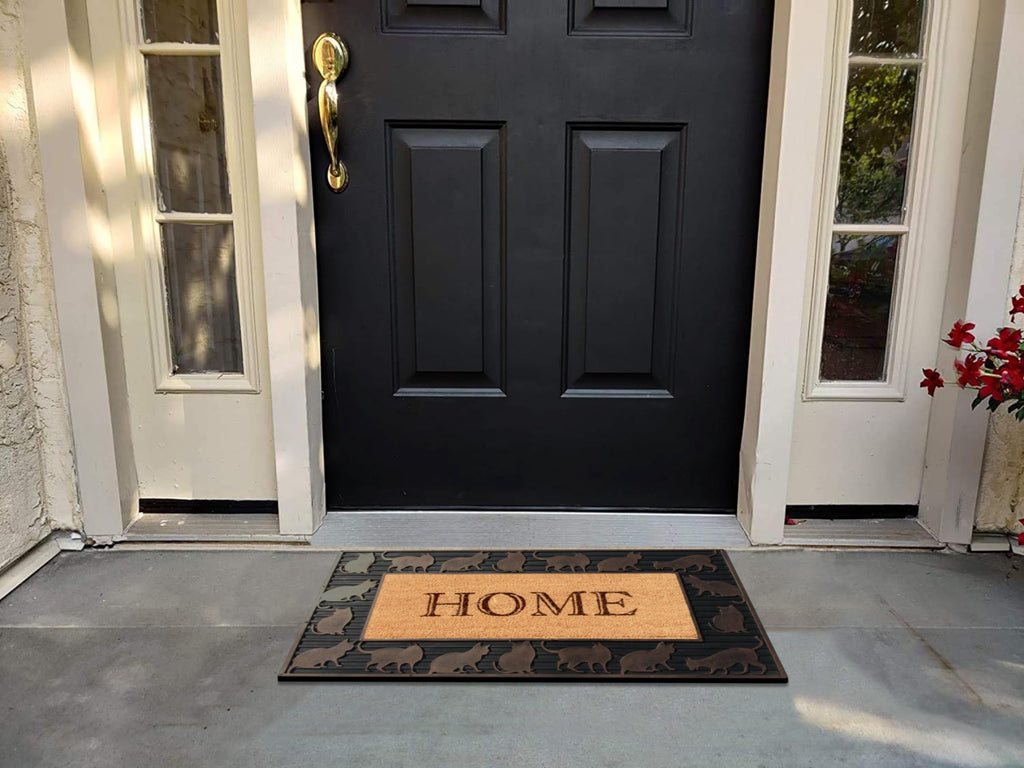 A1Hc Natural Coir And Rubber Large Door Mat, 18X30, Thick Durable Doormats For Door Entrance, Heavy Duty, Thin Profile Door Mat,