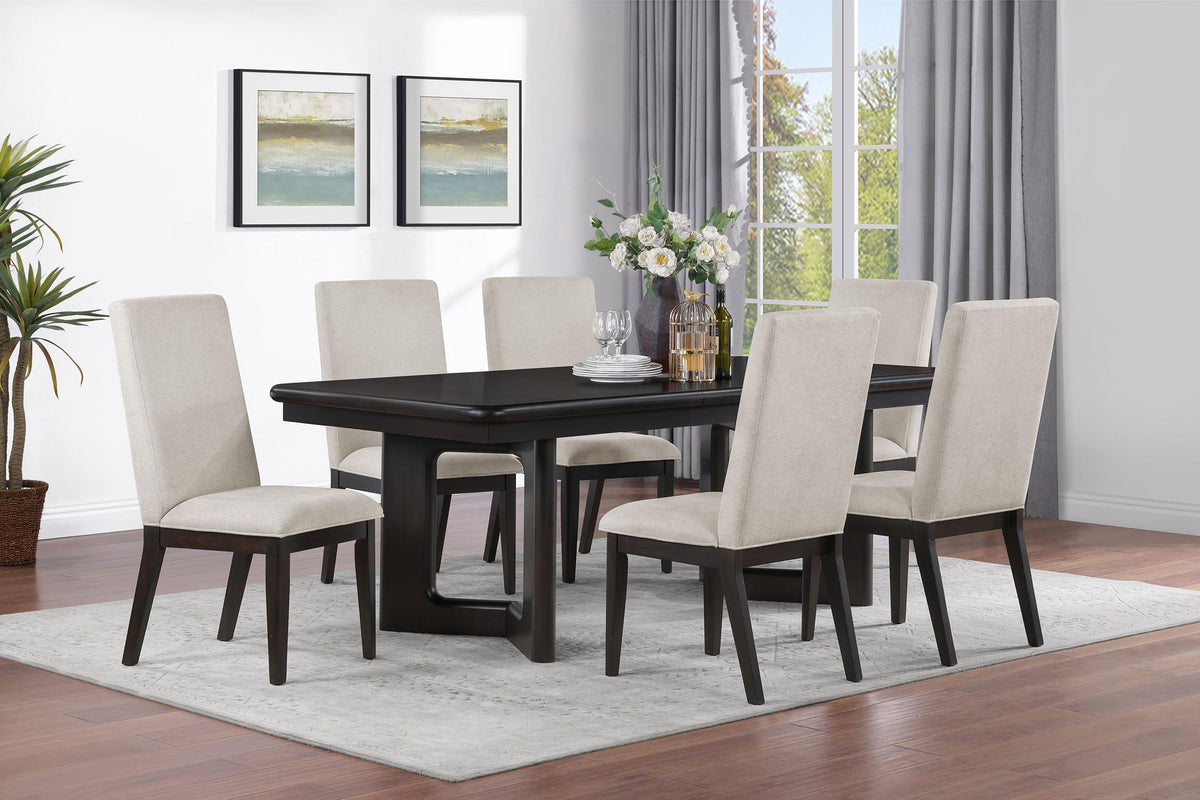 Coaster Home Furnishings Hathaway 7-Piece Rectangular Dining Table Set Acacia Brown