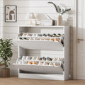 Xixini Shoe Storage Cabinet for Entryway with 2 Flip Drawers, Wood Freestanding Hidden Shoe Storage, Narrow Slim Sturdy Shoe Org