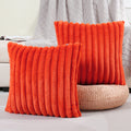 Futei Burnt Orange Striped Decorative Throw Pillow Covers 26X26 Inch Set Of 2,Square Spring Decorations Couch Euro Pillow Shams,