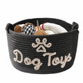 JUOOE Personalized Cotton Rope Baby Gift Basket, Nursery Storage Organizer, Baby Shower Basket with Custom Name (Black Dog Toy)