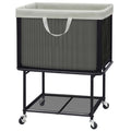 STO STO Rolling Laundry Hamper with Lockable Wheels, 29Gallon (110L) Laundry Cart with Removable Canvas Bag, 2Tier Clothes Bas