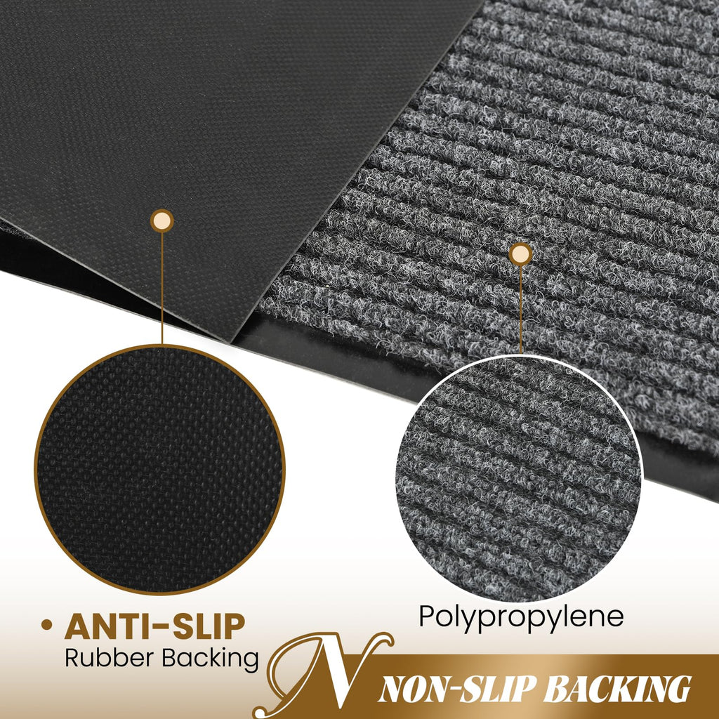 Door Mat Heavy Duty Outdoor Indoor Doormat Low Profile Front Door Mat Large 31X47 Inch Gray Entrance Welcome Mats Easy Clean Pat