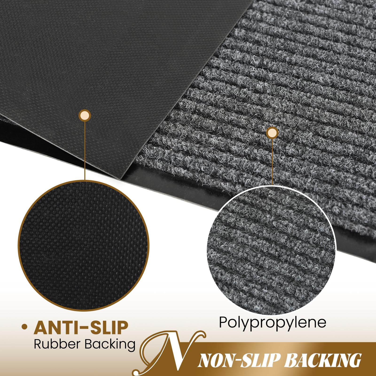 Door Mat Heavy Duty Outdoor Indoor Doormat Low Profile Front Door Mat Large 31X47 Inch Gray Entrance Welcome Mats Easy Clean Pat