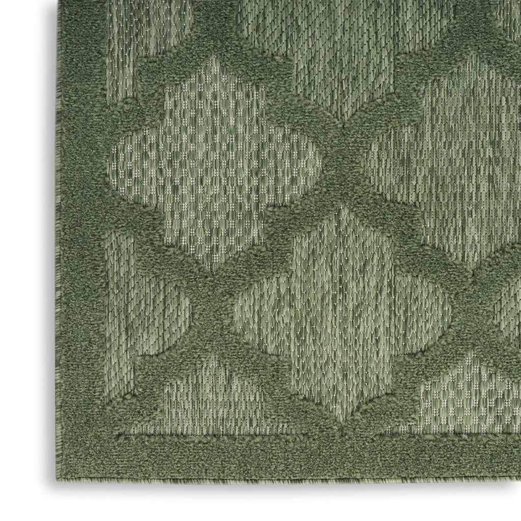 Nourison Easy Care Indoor/Outdoor Green 4' X 6' Area Rug, Easy Cleaning, Non Shedding, Bed Room, Living Room, Dining Room, Backyard, Deck, Patio (4X6)