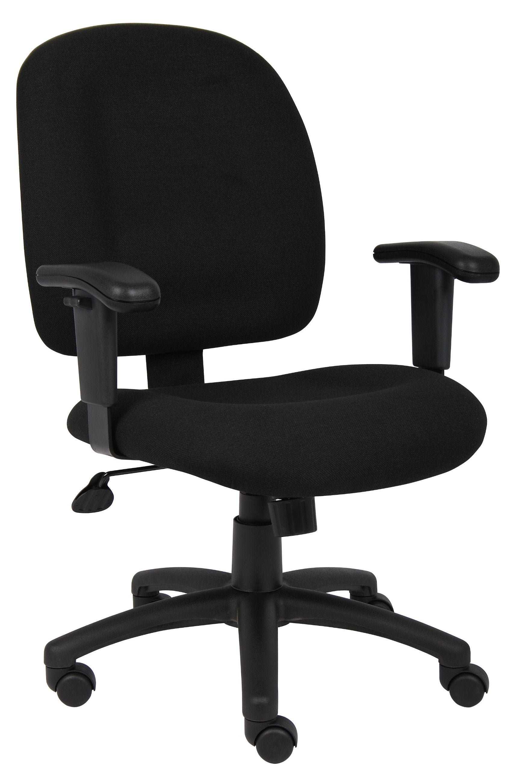 Boss Office Products Fabric Task Chair With Adjustable Arms In Black