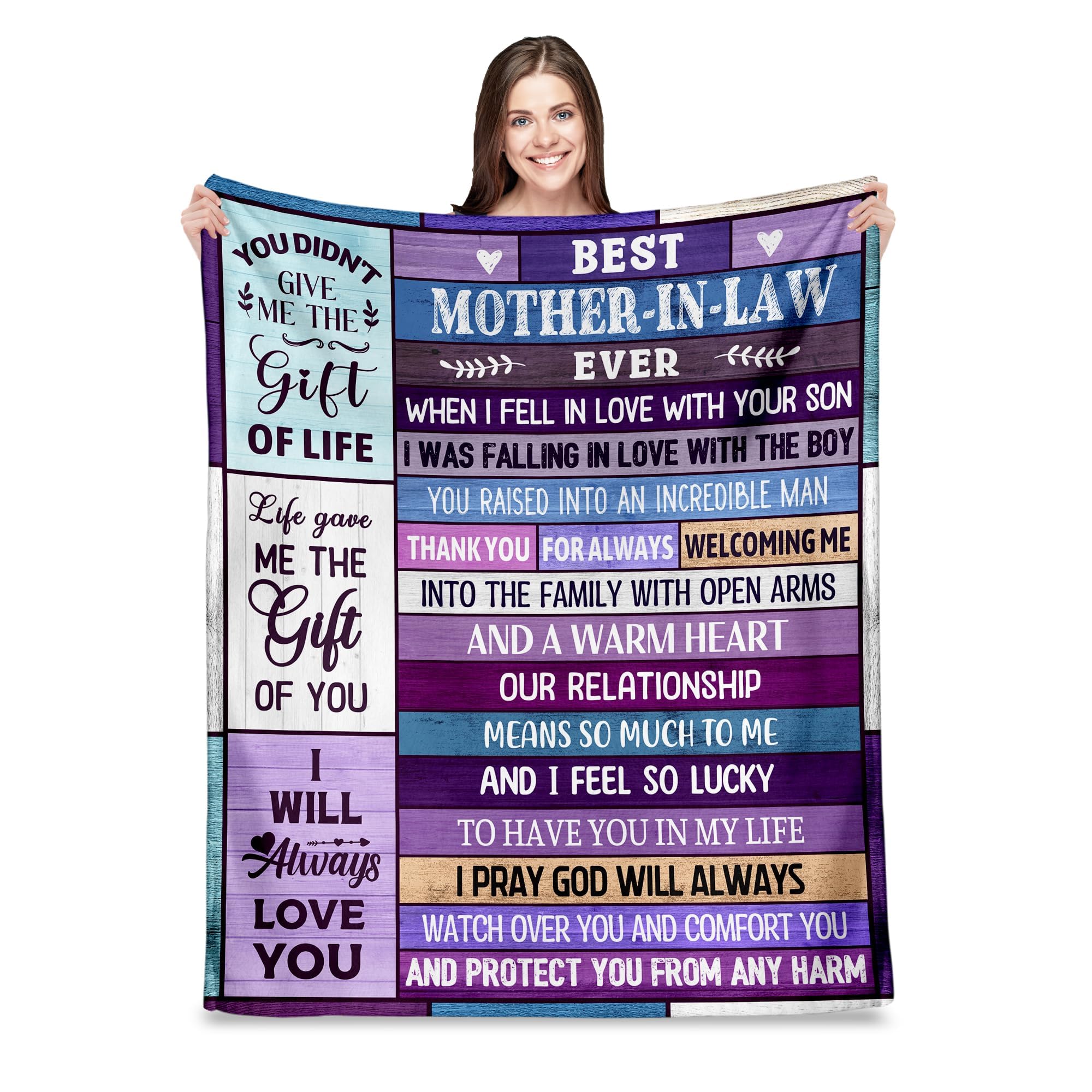 Ekpvgit Mothers Day Blanket Gifts For Mother In Law, Mother In Law Gift Blanket 50'X60', Mother In Law Birthday Gift Ideas, Fu