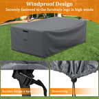 Startwo Patio Furniture Covers Waterproof For Coffee Table Cover, Heavy Duty Durable Rectangular Outdoor Table Cover Fits Up To 48L X 28Wx 13H Inches, Grey