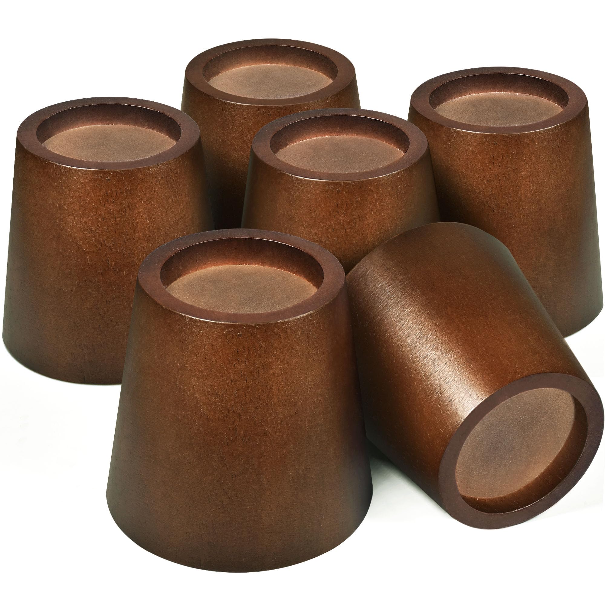 Sopicoz Wooden Bed Risers 3 Inch Round Furniture Risers Set Of 6, Heavy Duty Wood Bed Lifts Risers For Bed Frame, Table, Sofa, C