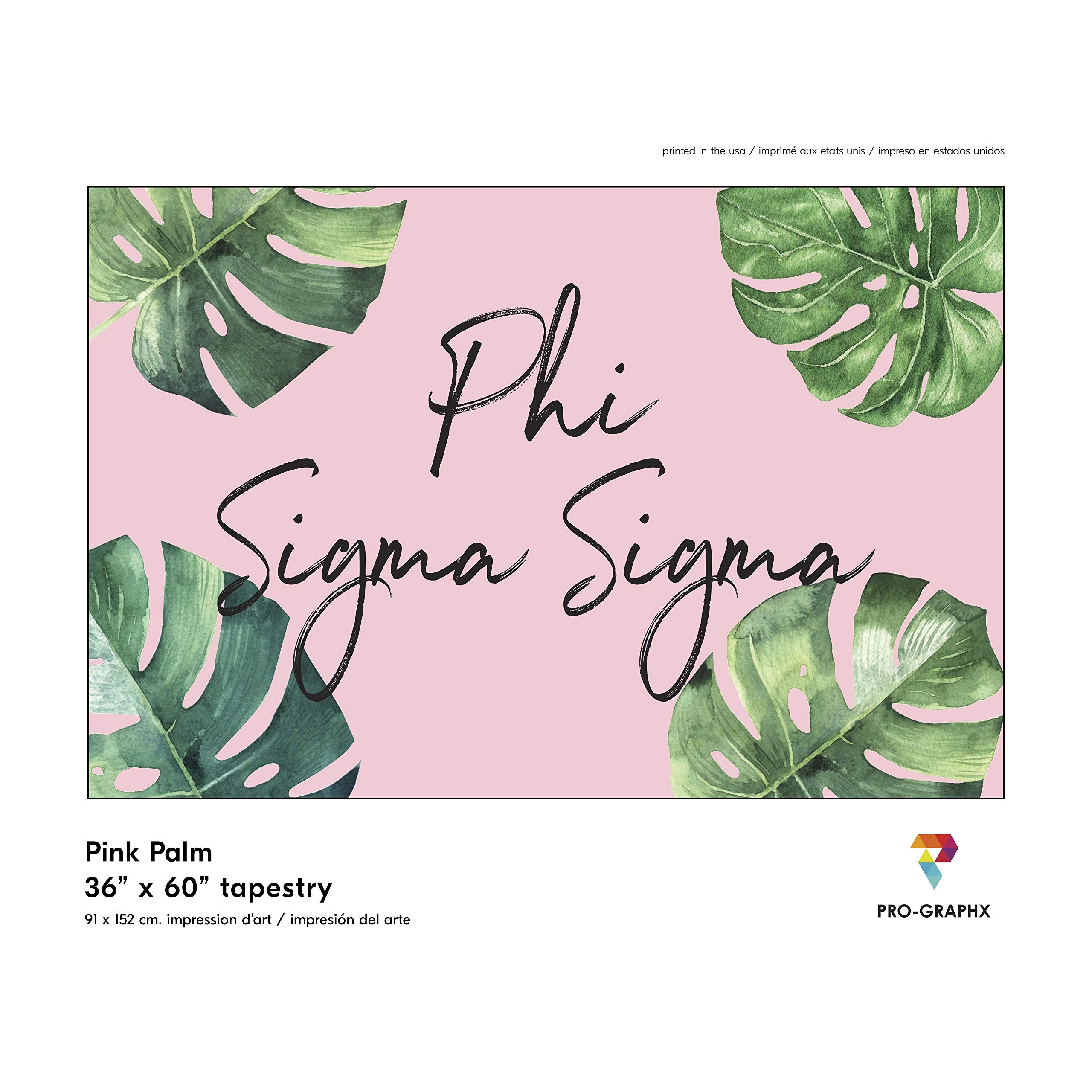 Pro-Graphx Phi Sigma Sigma Greek Sorority & Fraternity Flag Officially Licensed, Tapestry, Display Banner, Sign, Letter Pattern