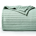 Phf Soft Waffle Weave Blanket Queen Size 90X90 - Lightweight And Breathable Woven Blankets Perfect For Summer - Great Decor For