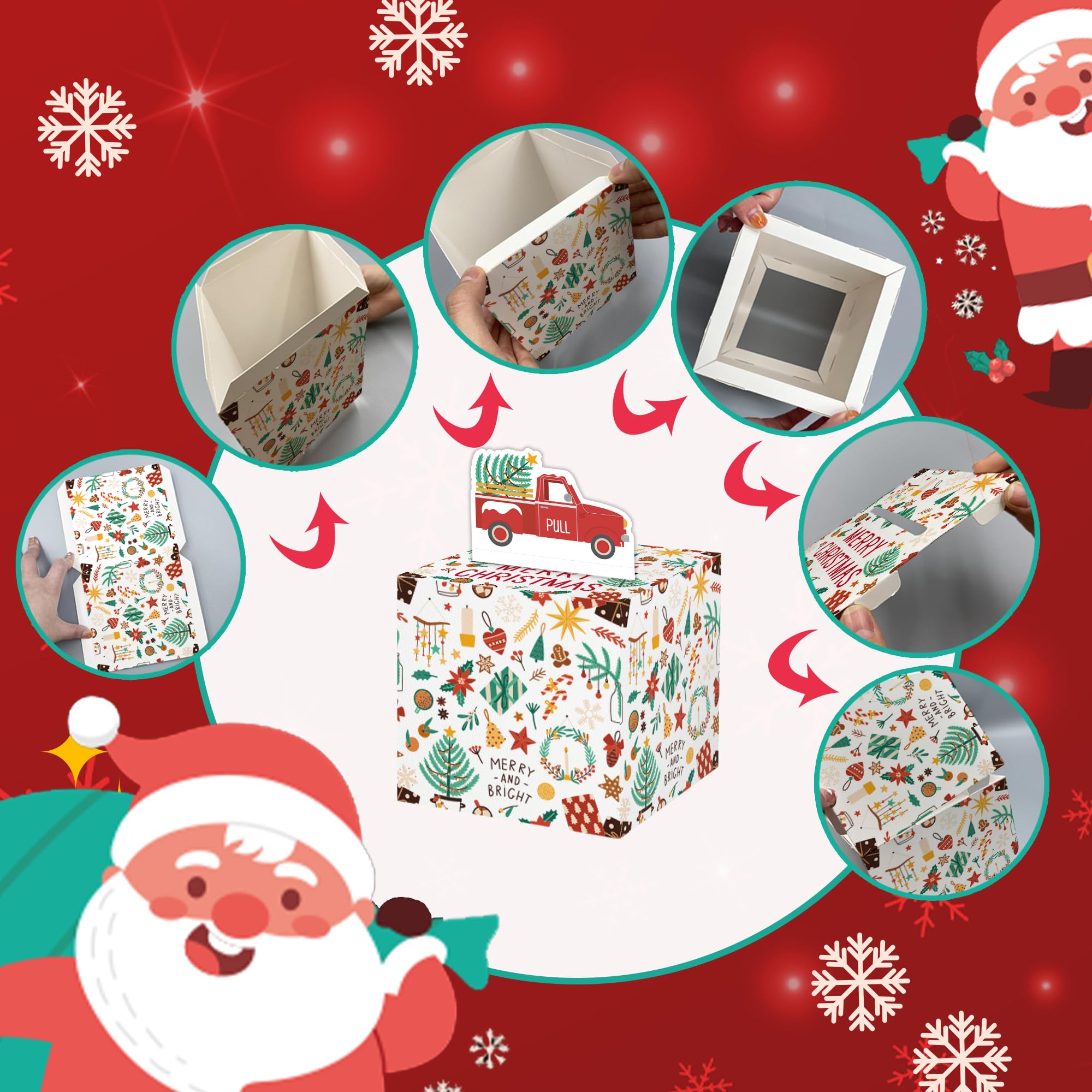 Christmas Party Favors, Happy Christmas Surprise Money Box Set, Money Gift Boxes For Cash For Christmas Day For Women, Fun&Lovin