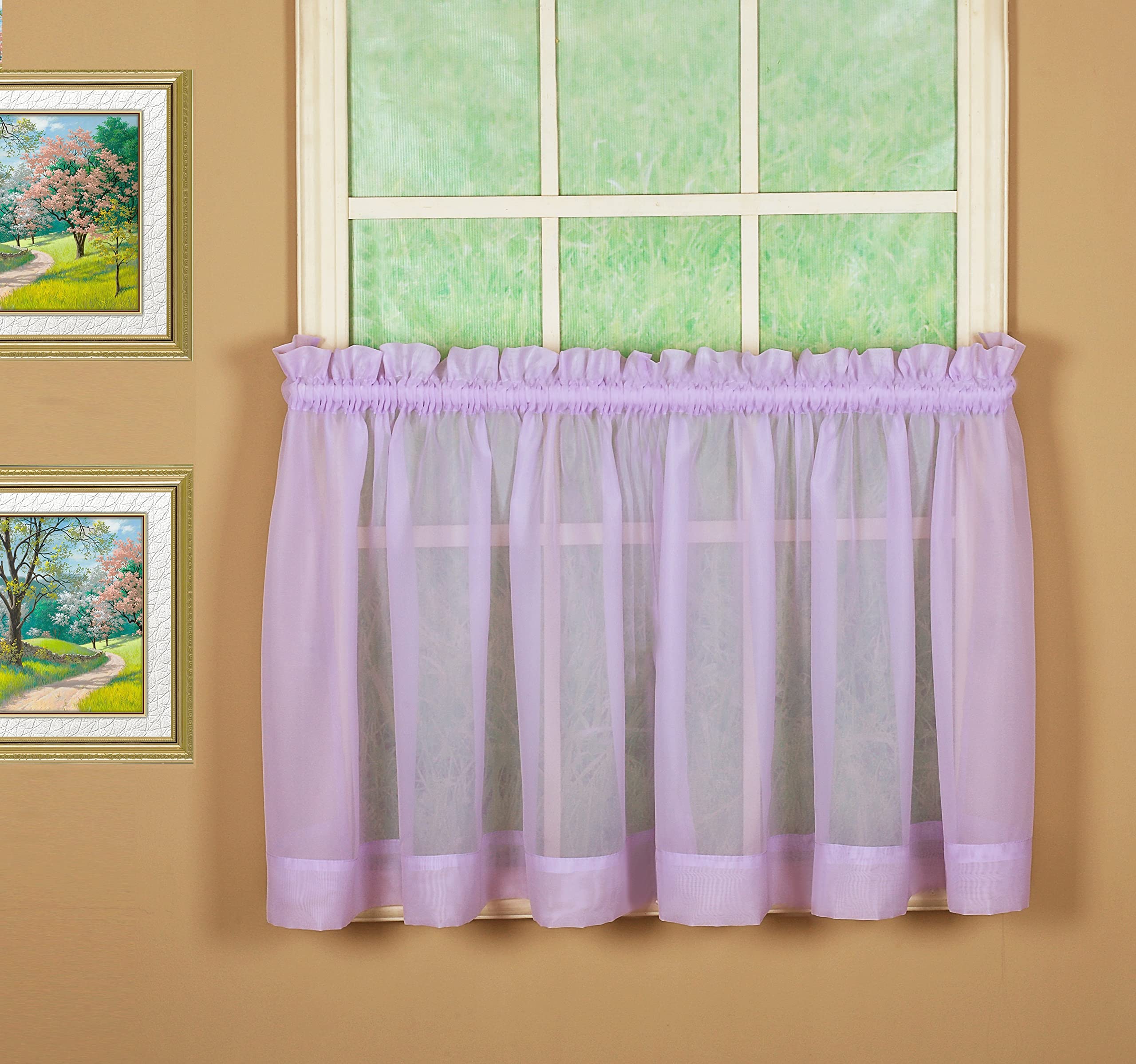 Today'S Curtain Emelia Original Voile Tier Pair 30', Lilac, 60' W X 30' L