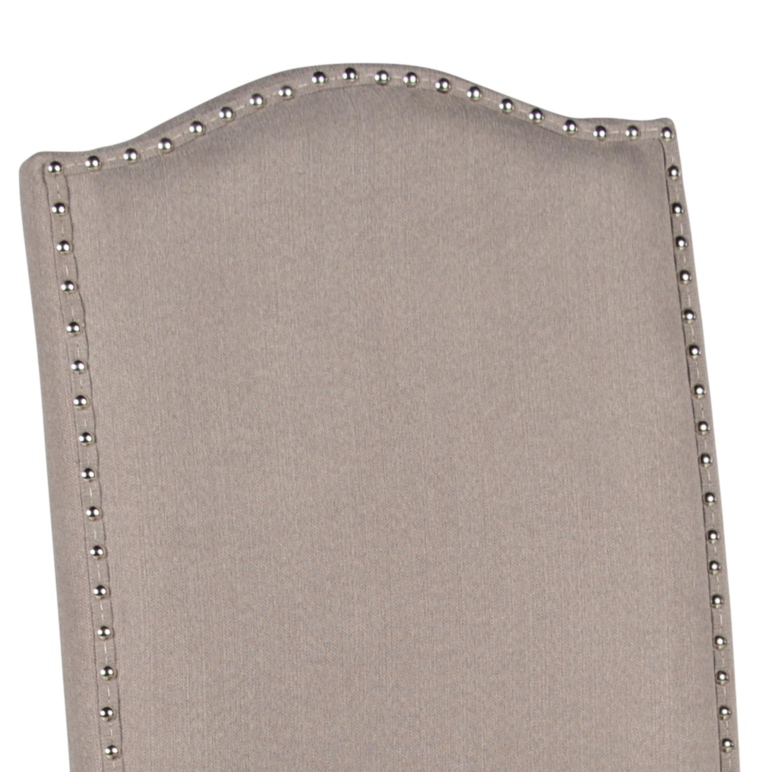 Steve Silver Co Caswell Counter Chair, Set of 2 Chairs, Nailhead Trim, Contemporary Design, Shield Back, Dining Room, Ktichen, Bar, Counter Island, Rubberwood, 100% Polyester, 20&quot;D x 24&quot;W x 45&quot;H, Gray