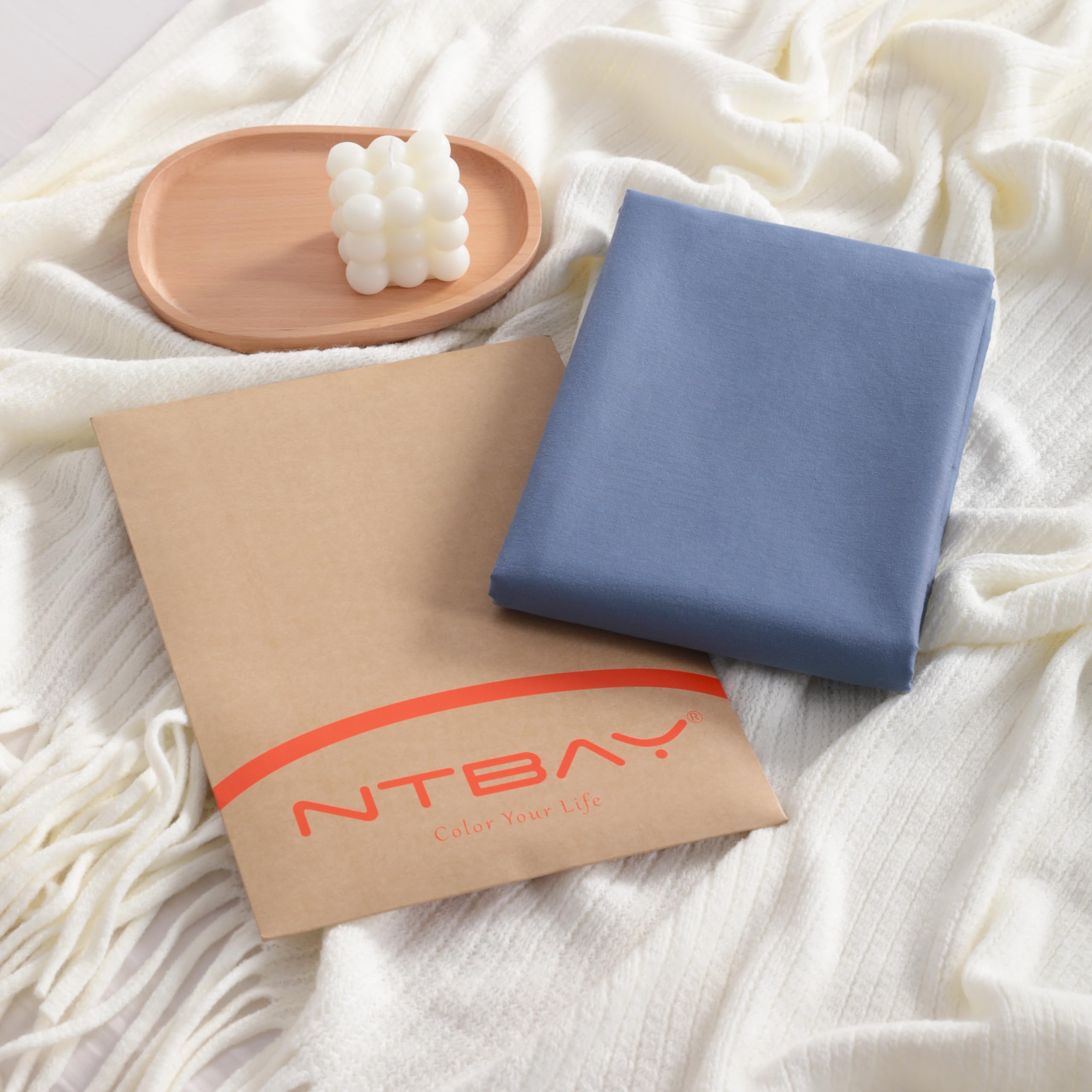 Ntbay Cotton Body Pillowcase - Envelope Closure 20X54 Pillowcase, Breathable And Soft Bed Pillow Case, Denim Blue
