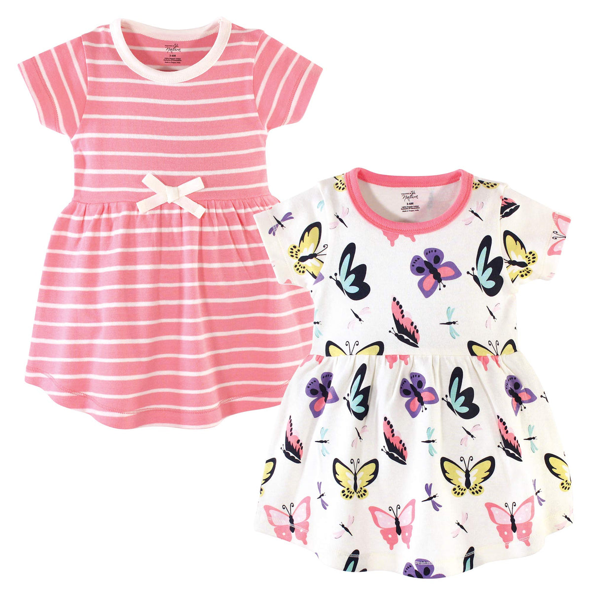Touched By Nature Girls, Toddler, Baby And Womens Organic Cotton Short-Sleeve And Long-Sleeve Dresses, Butterflies And Dragonfli