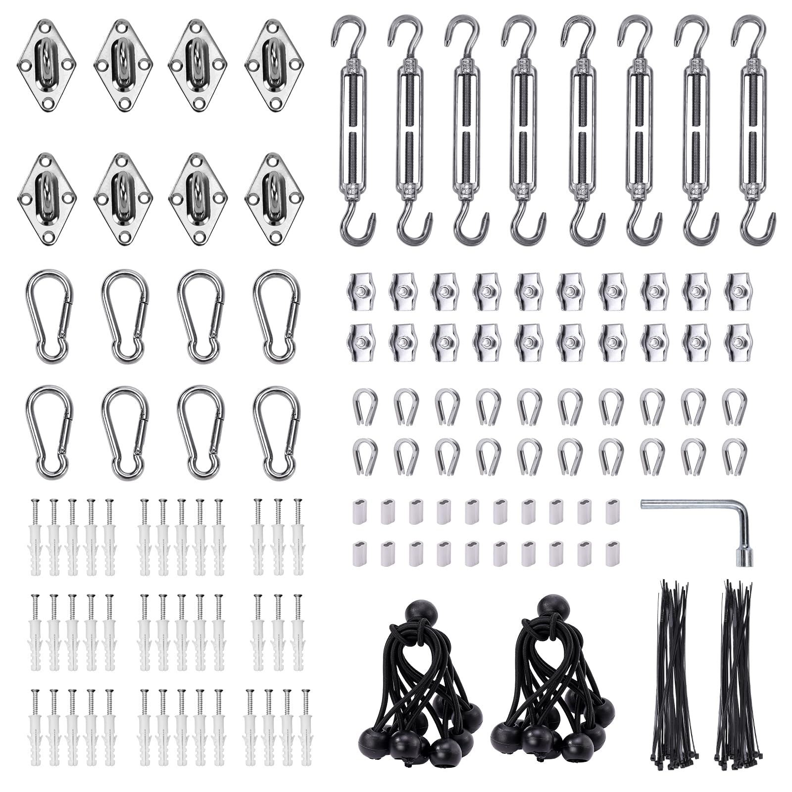 Unicaravan Shade Sail Hardware Kit 6 Inch Turnbuckles For Triangle Rectangle Sun Shade Sail Outdoor Installation Turnbuckles For