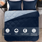 Downluxe California King Comforter Set - Blue And Sapphire Cal King Comforter Set, Soft Bedding Sets For All Seasons - 3 Pieces - 1 Comforter (104'X96') And 2 Pillow Shams(20'X36')