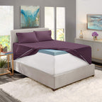 Nestl Extra Deep Pocket Sheets - Fits Mattress 18-24 Inches Deep, Extra Deep Pocket Twin Sheets Sets, 4 Piece Twin Size Sheets, Twin Sheets Deep Pocket, Purple Eggplant Sheets