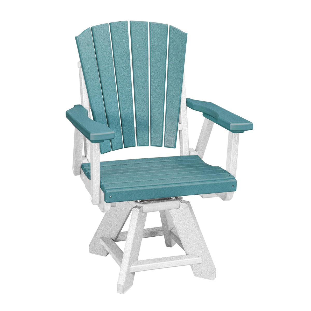 American Furniture Classics Dining Height Swivel Arm Chair, Aruba Blue With White Base