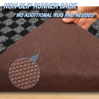 Freadem Runner Rugs 3' X 42' Indoor Outdoor Carpet Runner, Area Rugs With Anti-Slip Rubber Backing For Aisle Hallway Balcony Gar
