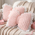 Yousoontic 2 Pcs Bow Pillows 15.7 * 12.6 in Coquette Throw Pillow Cute Bow Shaped Cushion Plush Lumbar Decorative for Girls Room