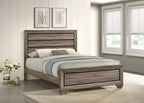 Coaster Home Furnishings Kauffman Transitional Wood Queen Size Panel Bed Frame 54-inch Headboard Washed Taupe 204191Q