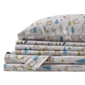 Comfort Spaces Cotton Flannel Breathable Warm Deep Pocket Sheets with Pillow Case Bedding, Twin, Multi Forest Animal 3 Piece